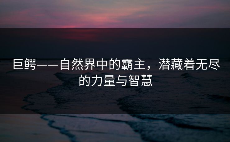 巨鳄——自然界中的霸主，潜藏着无尽的力量与智慧